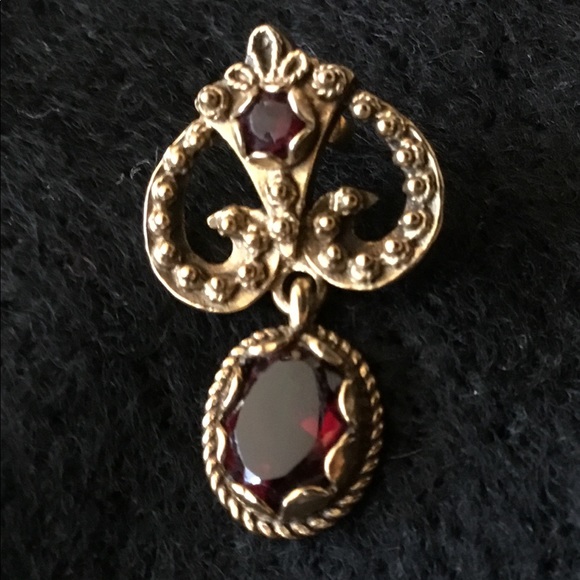 VTG 14k ANTIQUE GOLD VICTORIAN GARNET EARRINGS 💕 - Picture 10 of 12